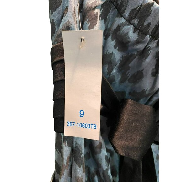NWT Snap Blue & Black Leopard Print Strapless Juniors Womens Dress With Pockets! - Picture 7 of 11